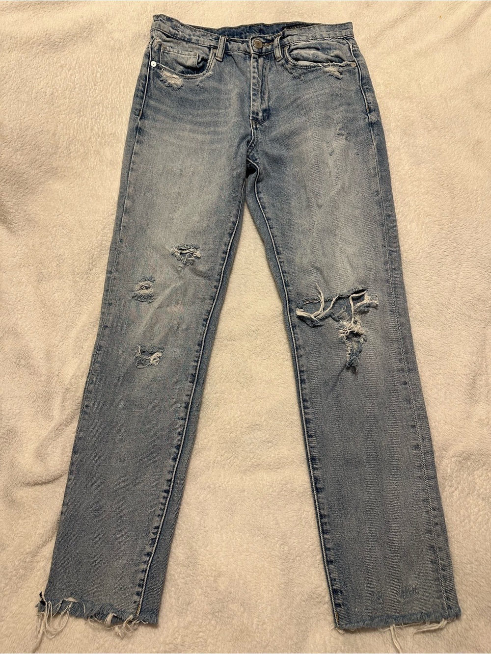 BLANK NYC The Rivington High Rise Tapered Jeans Size 26 Distressed 100% Cotton